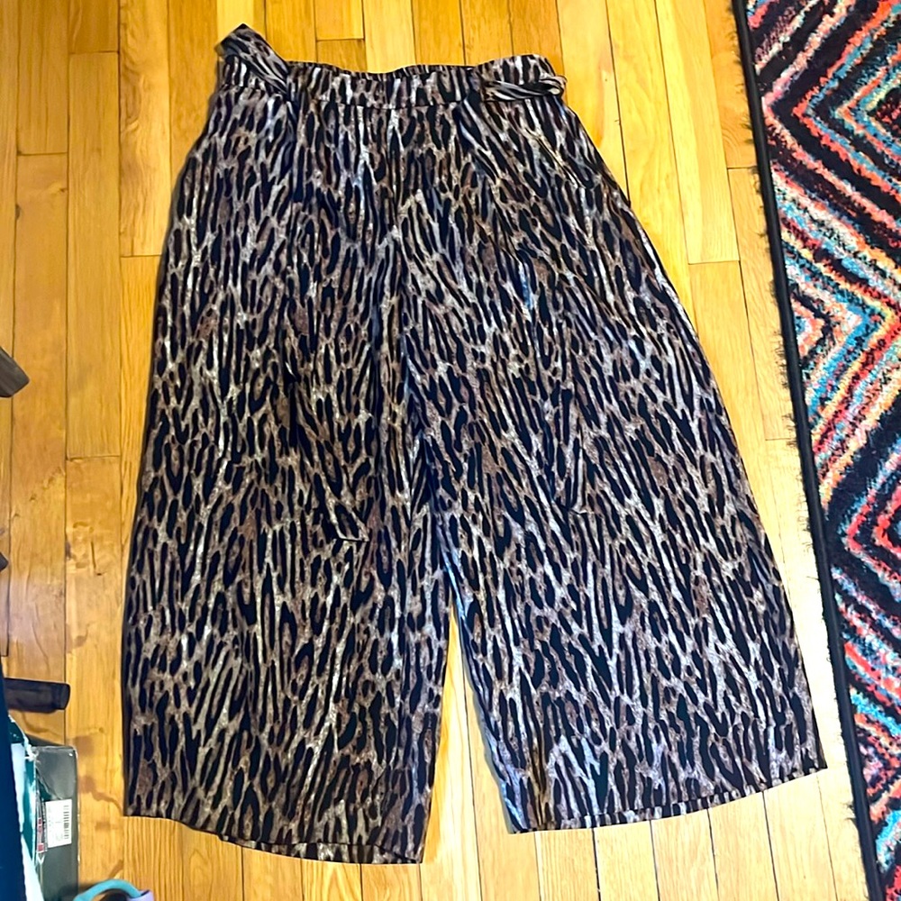 Leopard Print Wide Leg Pants